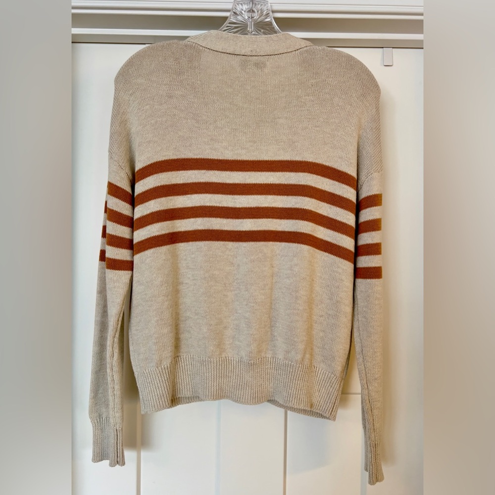 Evereve "Quincy" Button Up Cardigan (Oatstripe) - Women's Small - Picture 2 of 8